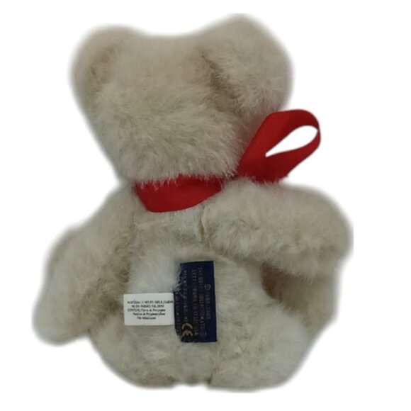 Vintage Boyd's Bears White Teddy Bear 8" High with Red Ribbon 2003 - Picture 3 of 6